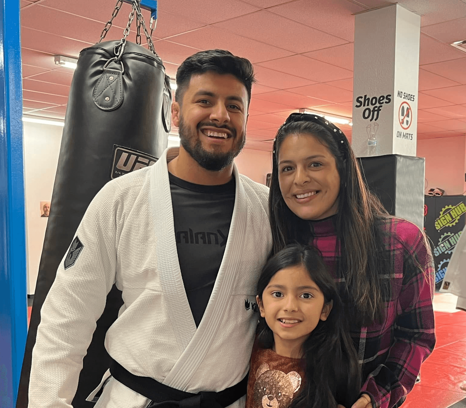 Jorge Portillo and family at the BJJ gym